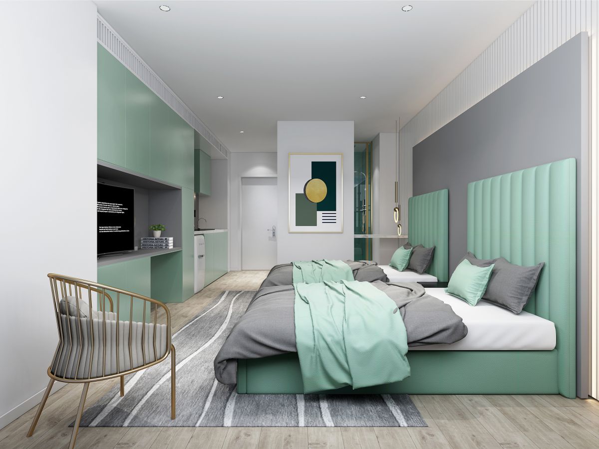 Luxury hotel interior with premium wall panel installation